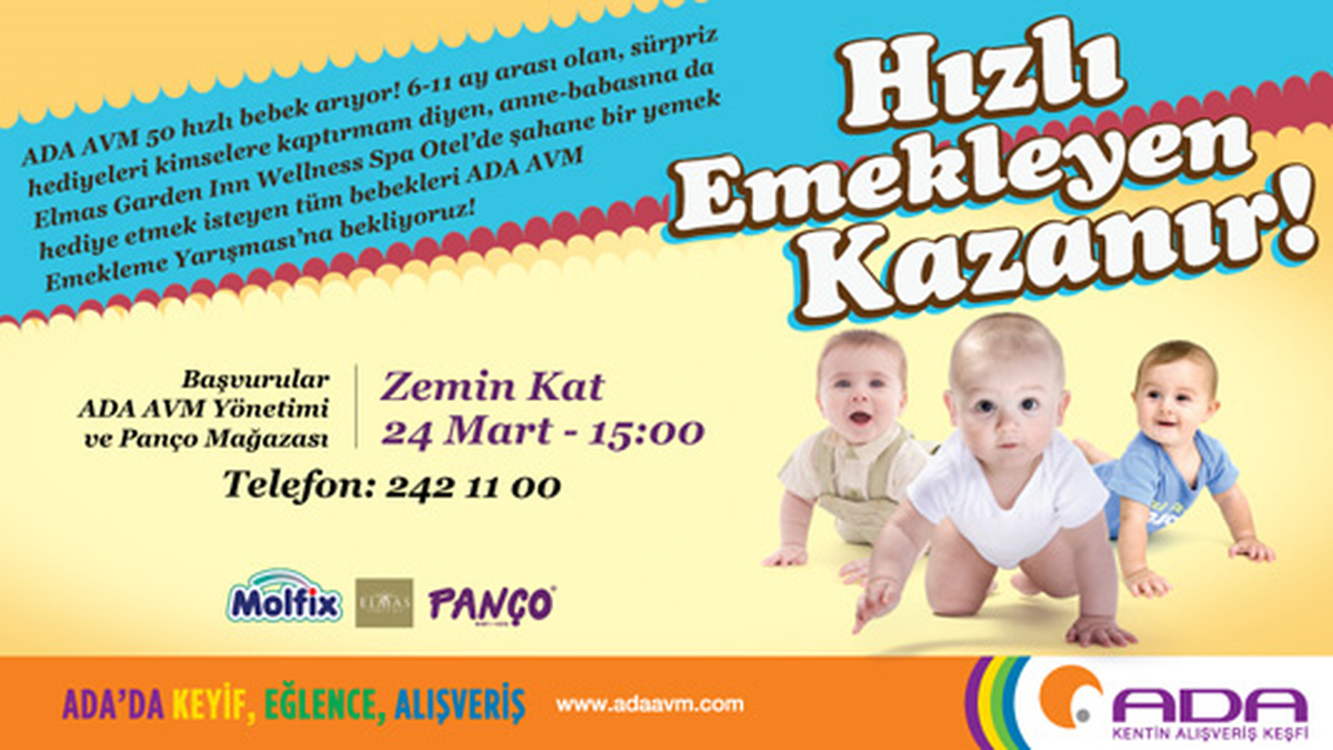 Bebekler ADA AVM\'de Emekleyerek Yarışacak