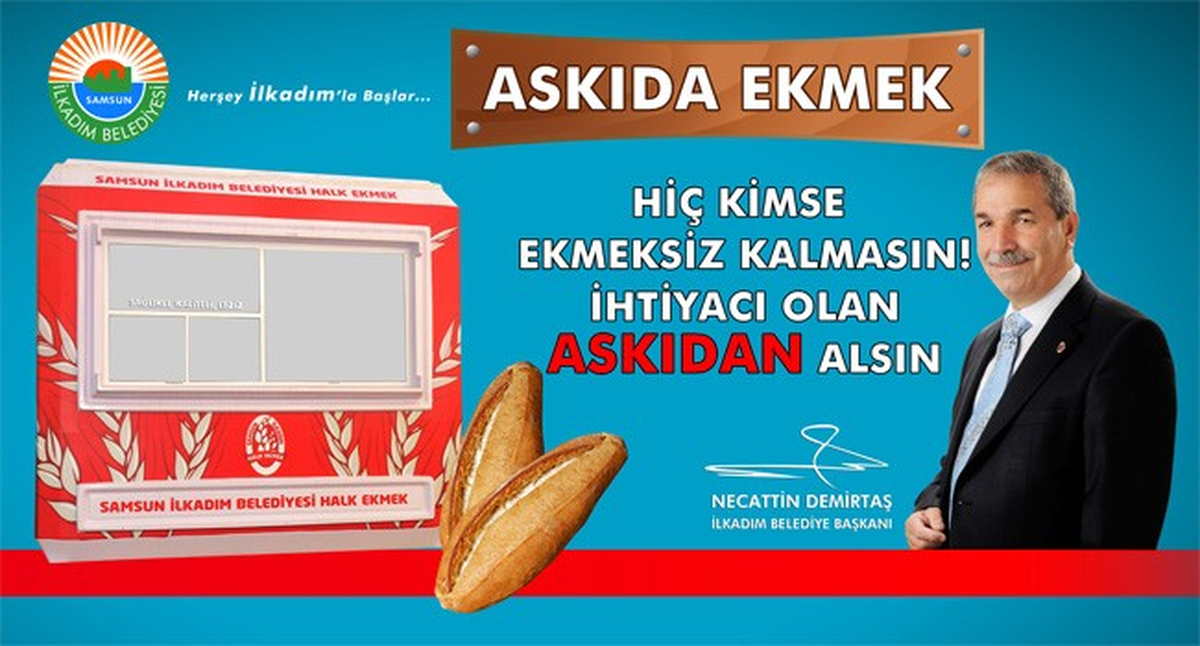 İlkadım\'da \'Askıda Ekmek\' Uygulaması Başlıyor