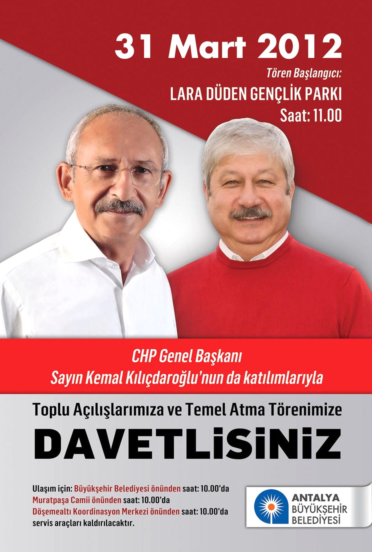 Büyükşehirin Açılışlarını Kılıçdaroğlu Yapacak