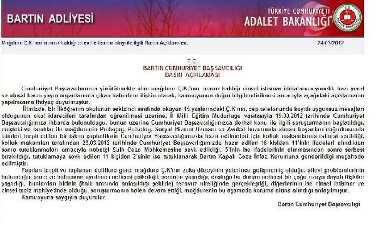 Bartın\'da Tecavüze Uğrayan Çocuk Korumaya Alındı
