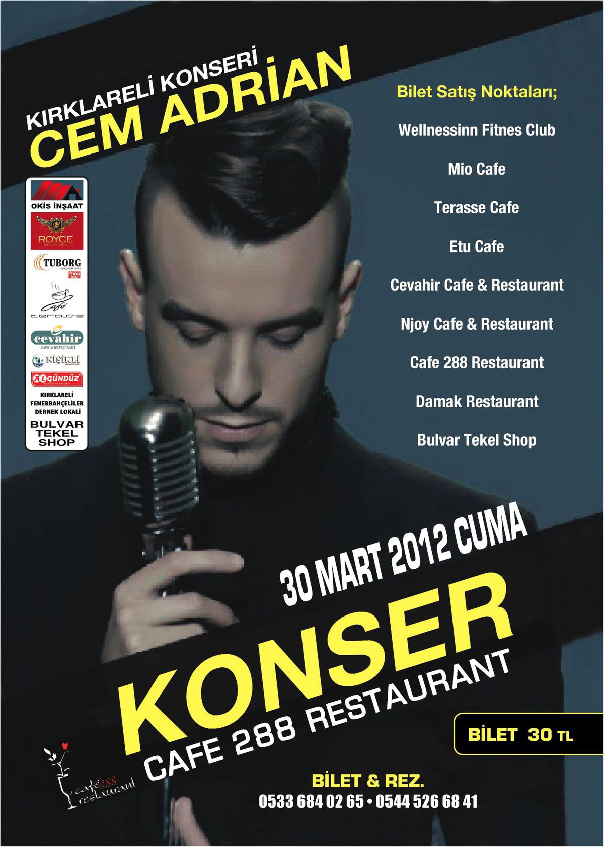 Cem Adrian Kırklareli\'ye Geliyor