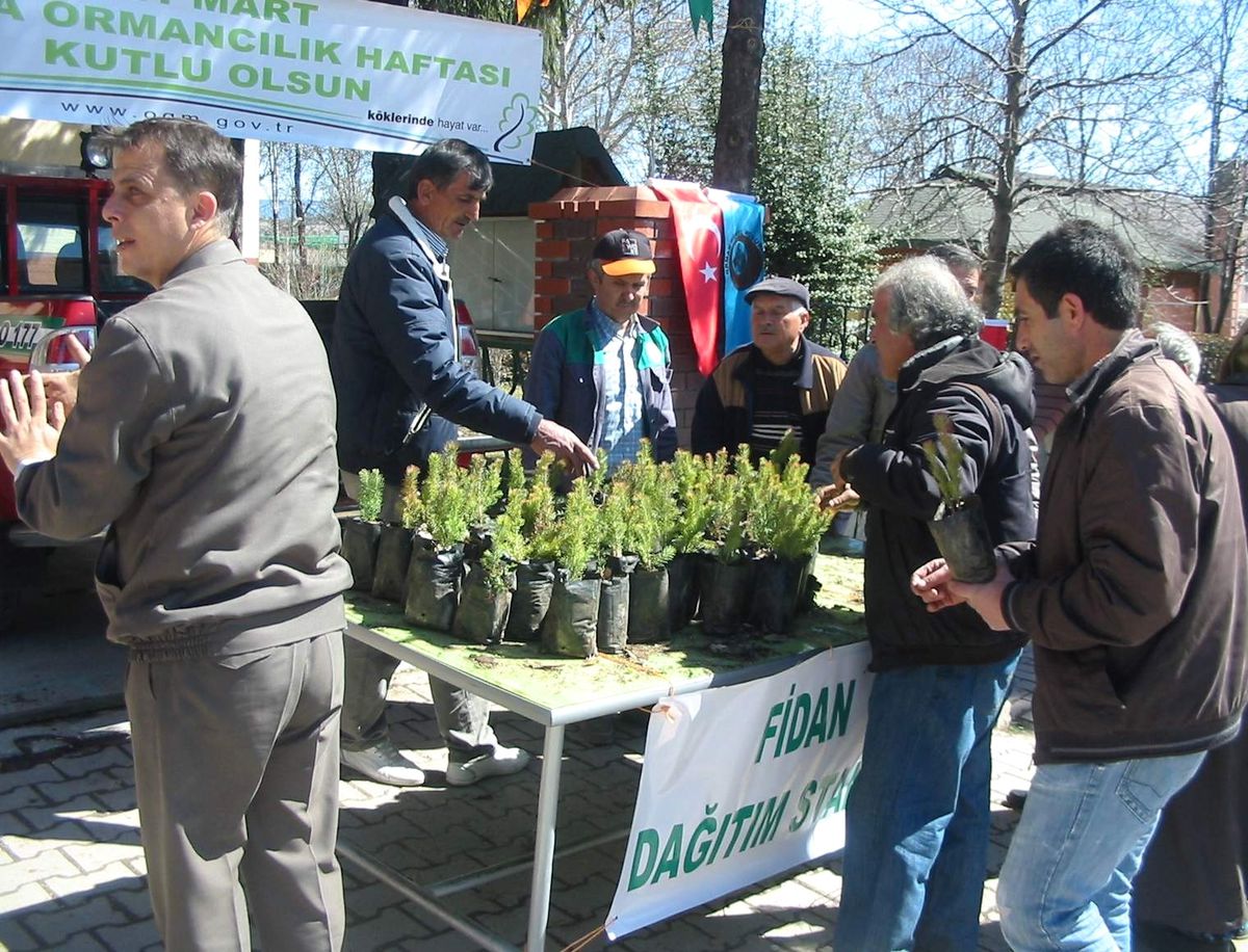 Gediz Orman İşletme Müdürlüğü Halka 1000 Adet Ağaç Fidanı Dağıttı