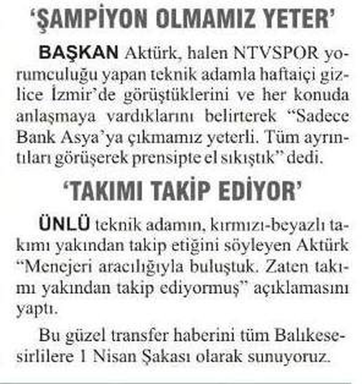 Balıkesirspor Kulübünün Rıdvan Dilmen ile Anlaştığı Bildirildi