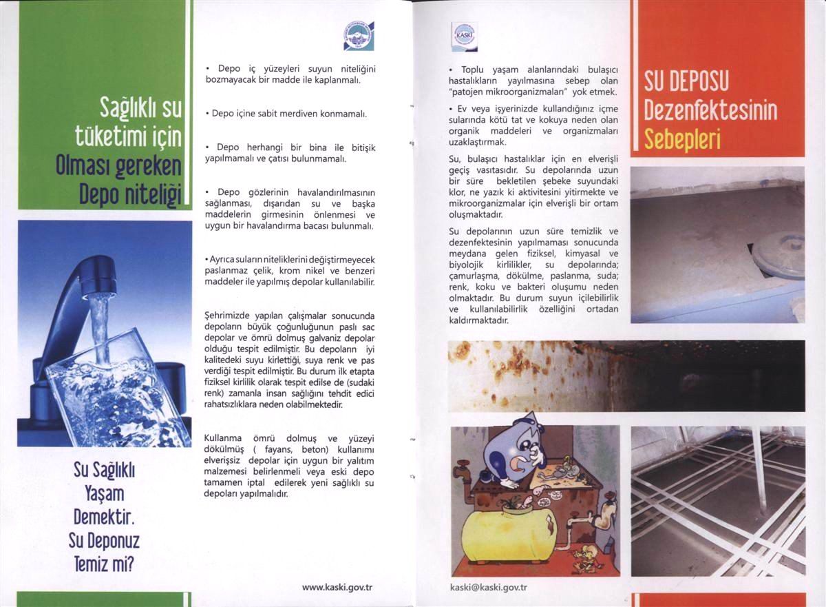 Kaski Su Depolarının Temizliğine Broşürle Dikkat Çekti
