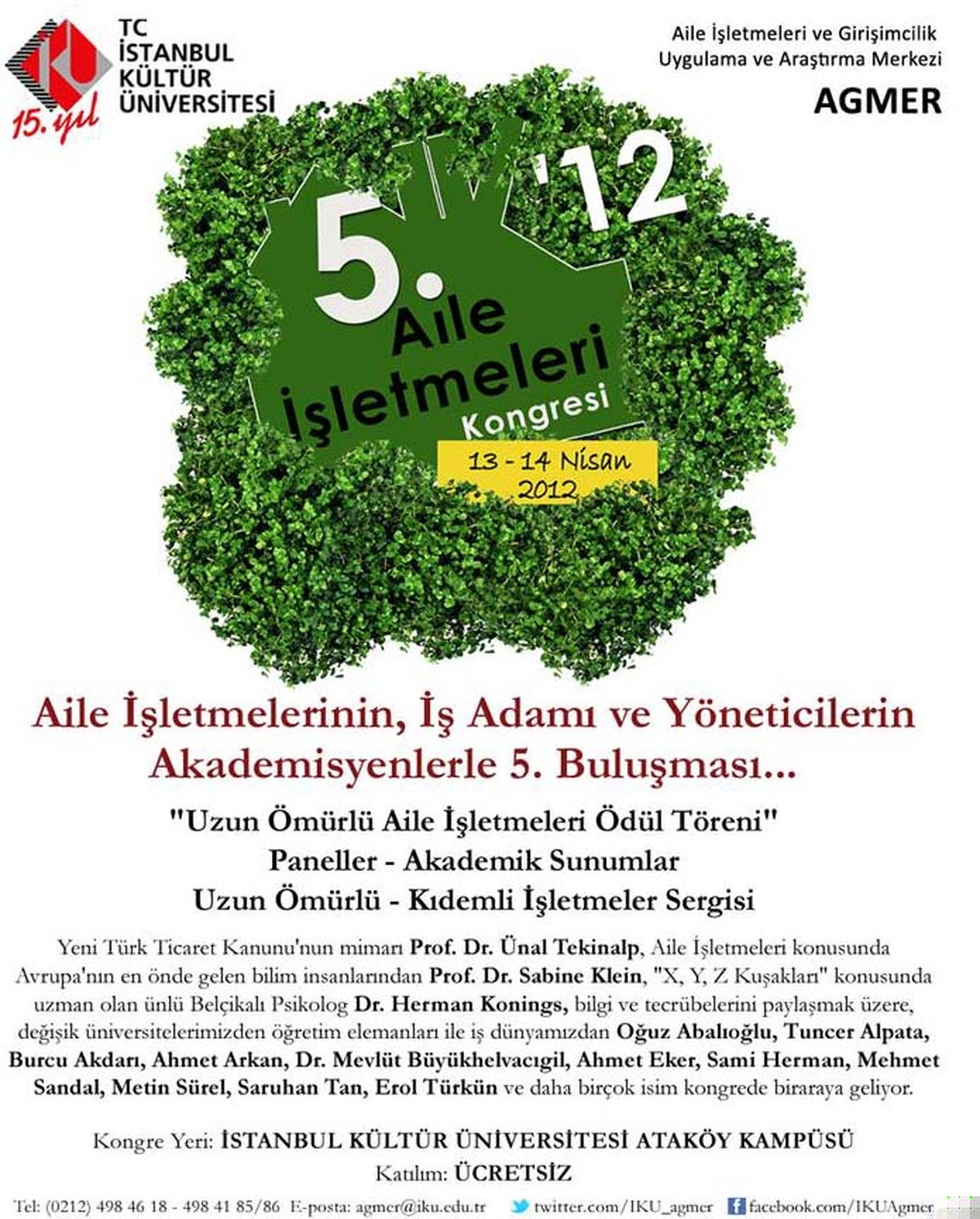 5. Aile İşletmeleri Kongresi İstanbul Kültür Üniversitesi\'nde Yapılacak