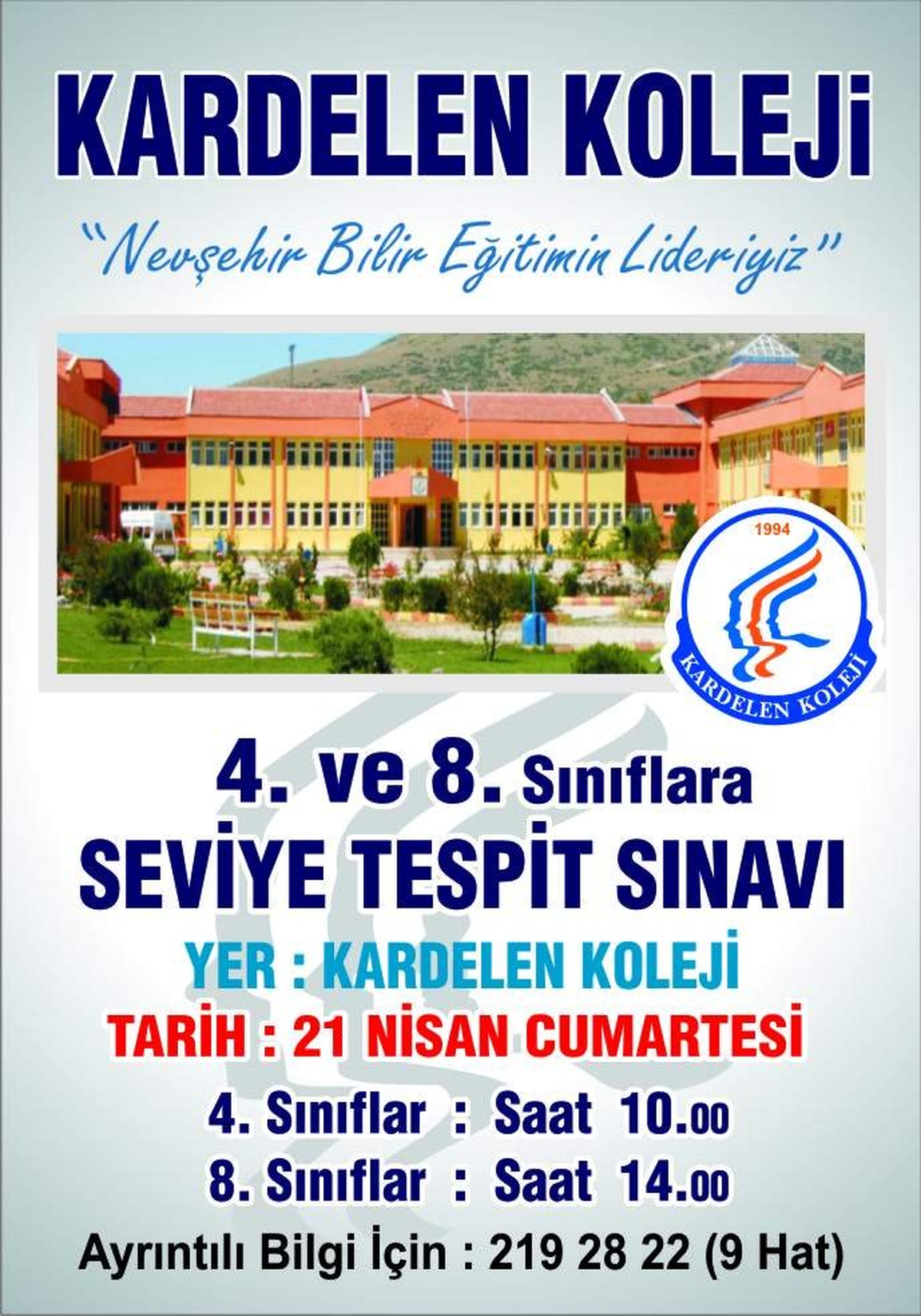 Kardelen Koleji\'nden 4 ve 8. Sınıf Öğrencilerine Ücretsiz Deneme Sınavı