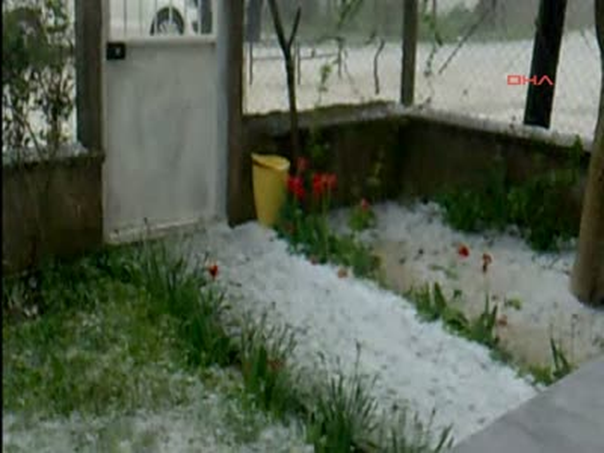 Kırklareli Vize\'de Dolu Yağışı Etkili Oldu Kırklareli\'nin Vize İlçesi\'nde Öğleden Sonra Başlayan...