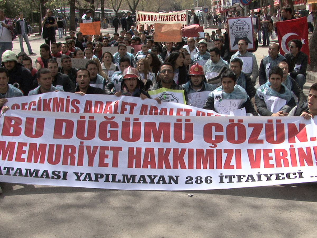 Atanamayan 286 İtfaiyeci Başkent\'te Eylem Yaptı