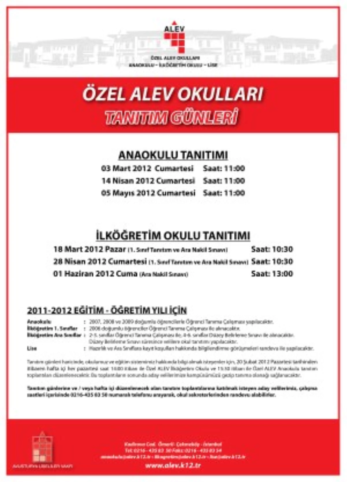 Özel ALEV Okulları "Tanıtım Günü"