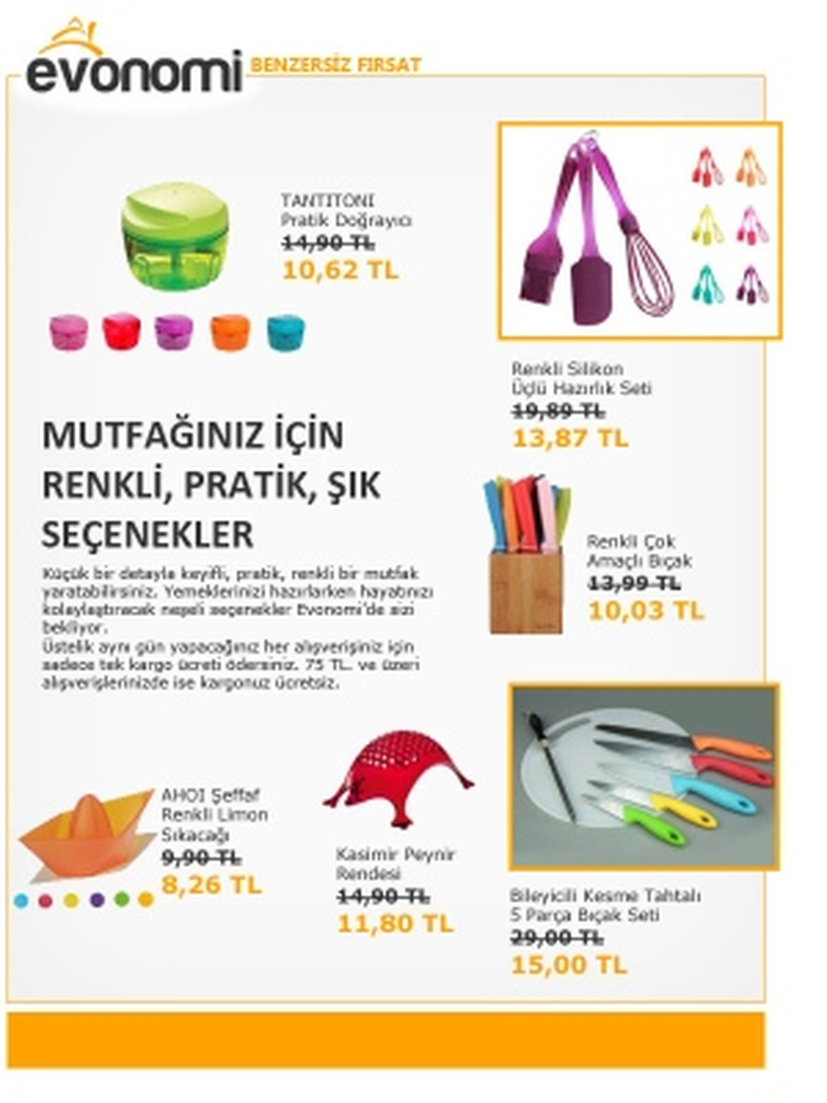 Mutfağınız için, Tüm Seçenekler Evonomi.com\'da
