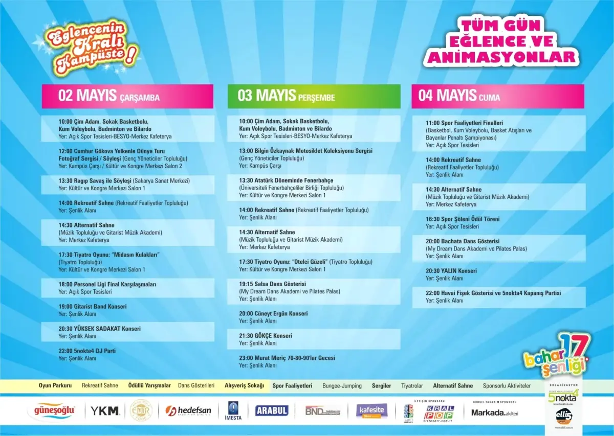 Sakarya Üniversitesi 17. Bahar Şenliği Başlıyor