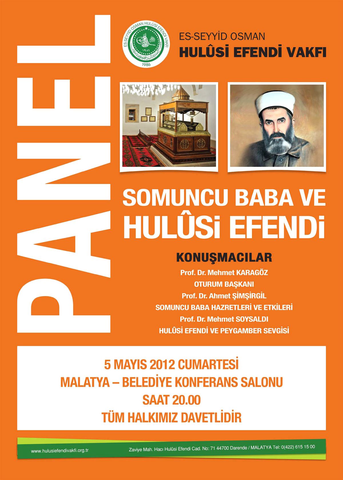 Malatya\'da, "Somuncu Baba ve Hulusi Efendi Paneli" Düzenlenecek