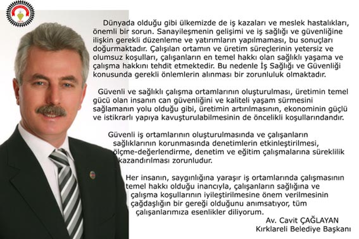 Başkanın İş Sağlığı ve Güvenliği Haftası Mesajı
