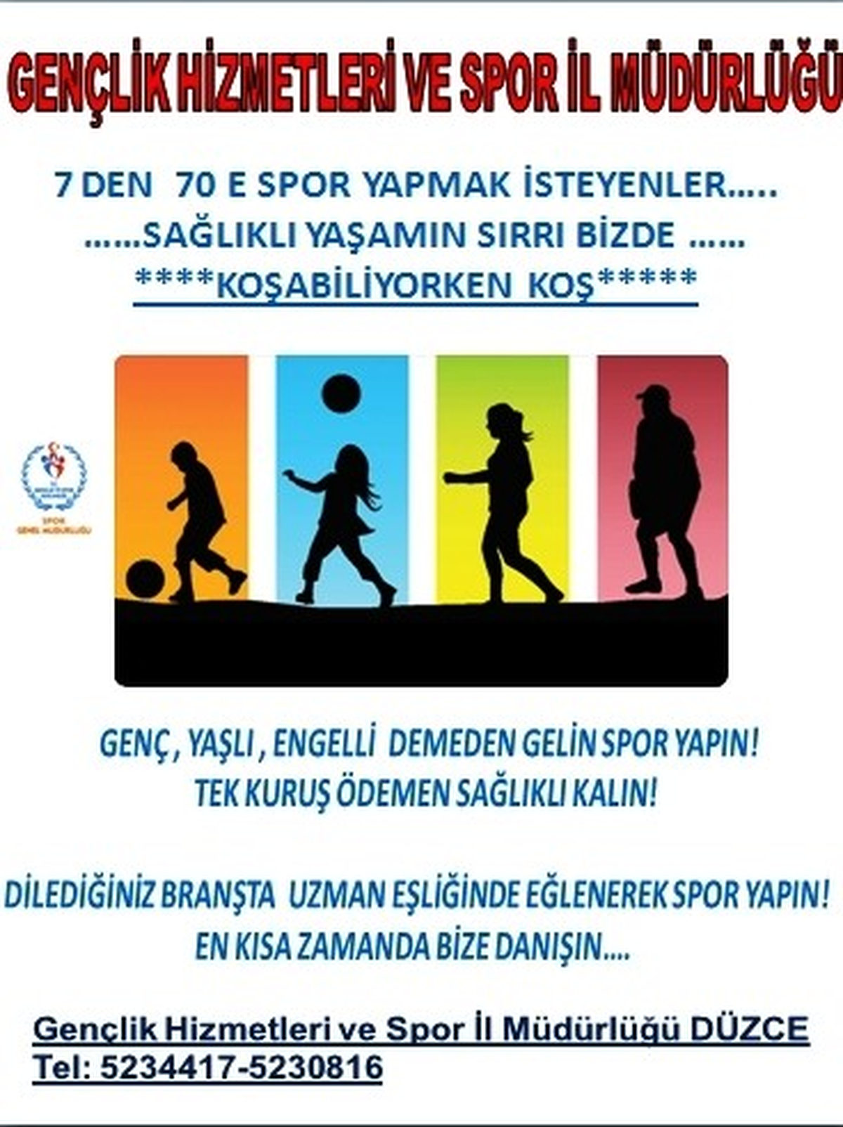 Düzce\'de Spor Yapmayan Vatandaş Kalmayacak