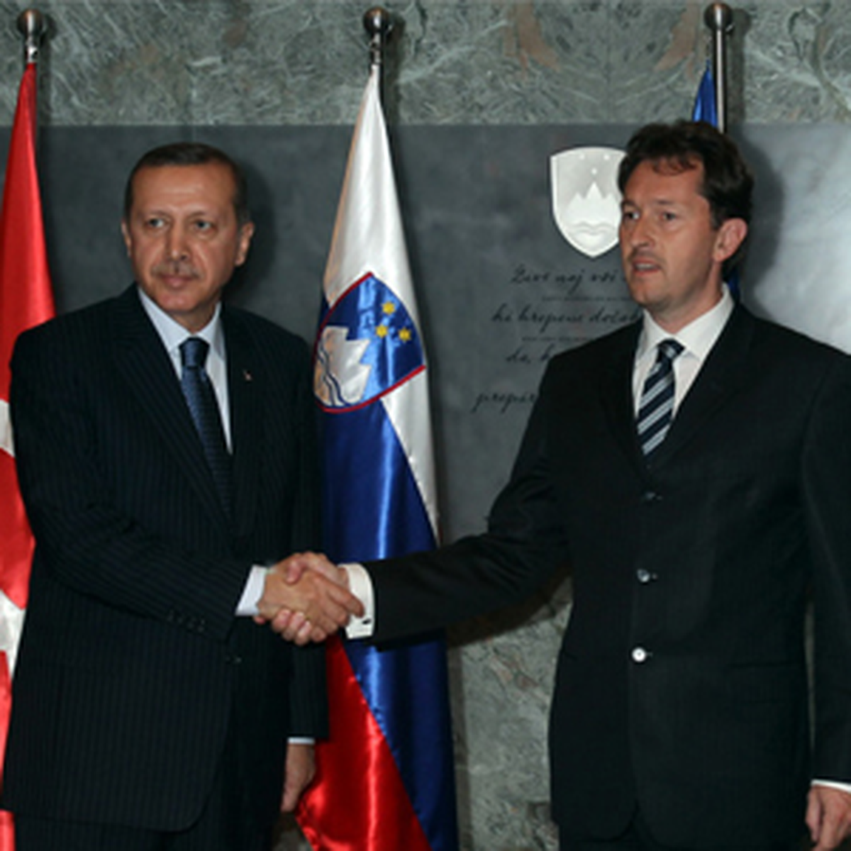 Erdoğan, Slovenya Parlamento Başkanı Virant\'la Görüntü