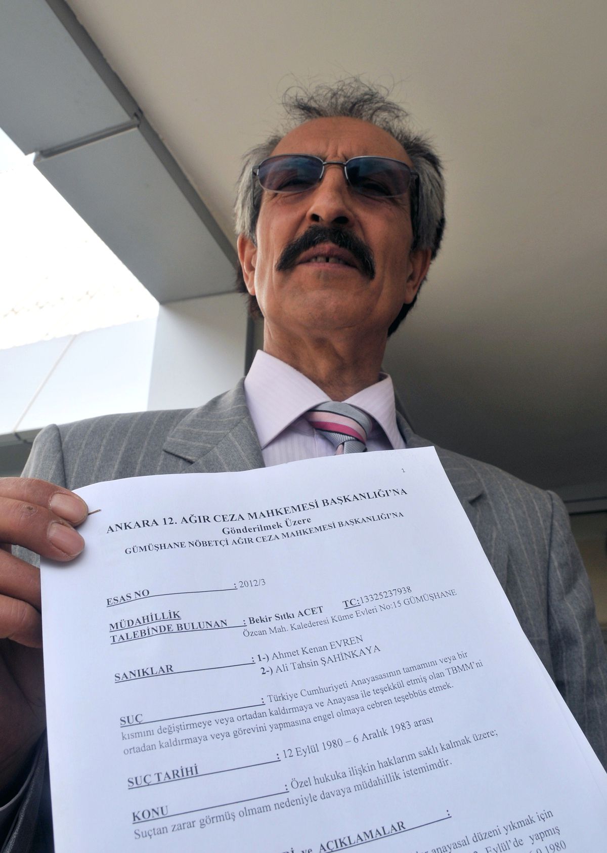 Gümüşhane'de 12 Eylül Davasına İlk Müdahillik Başvurusu