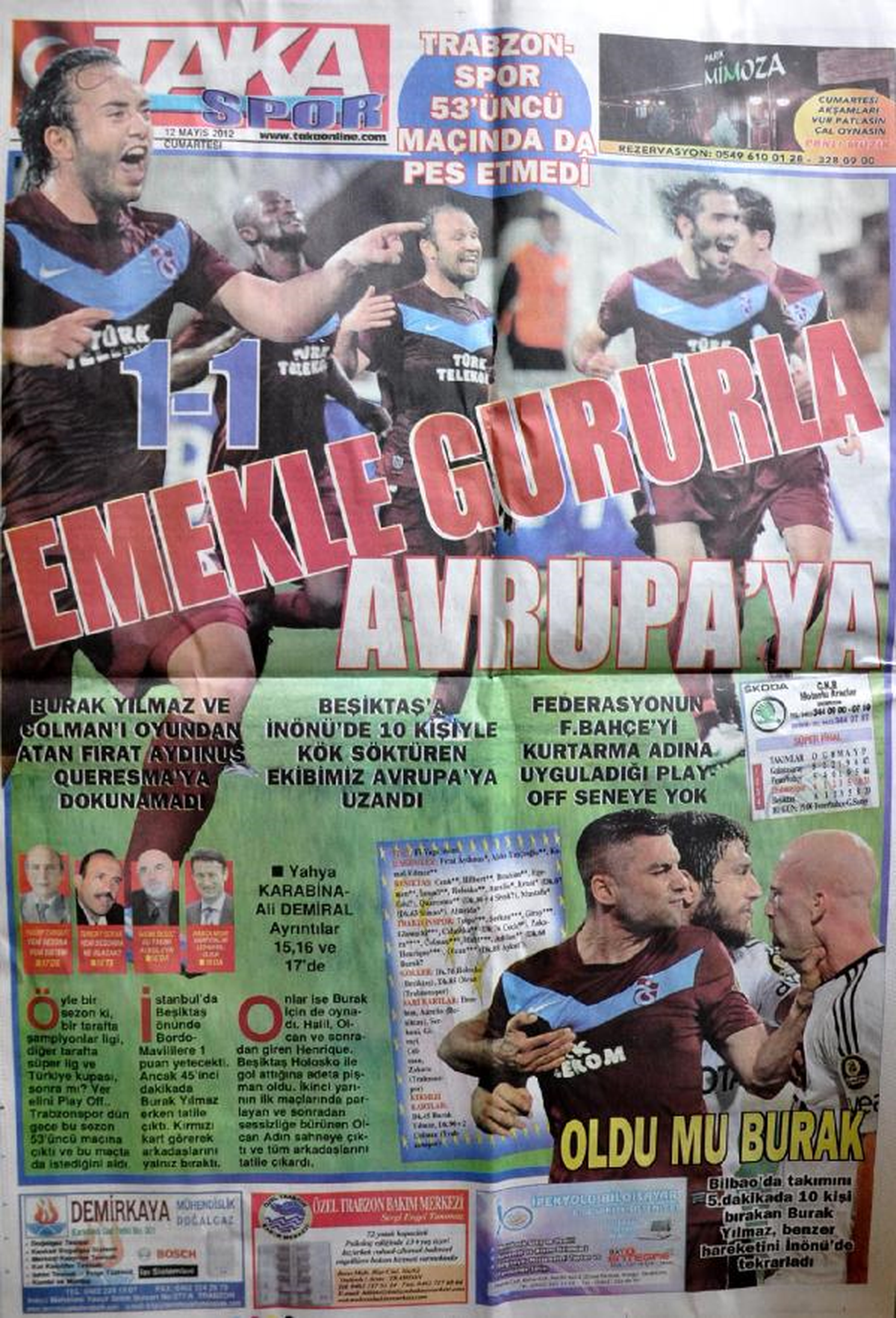 Trabzonspor\'a Avrupa Morali