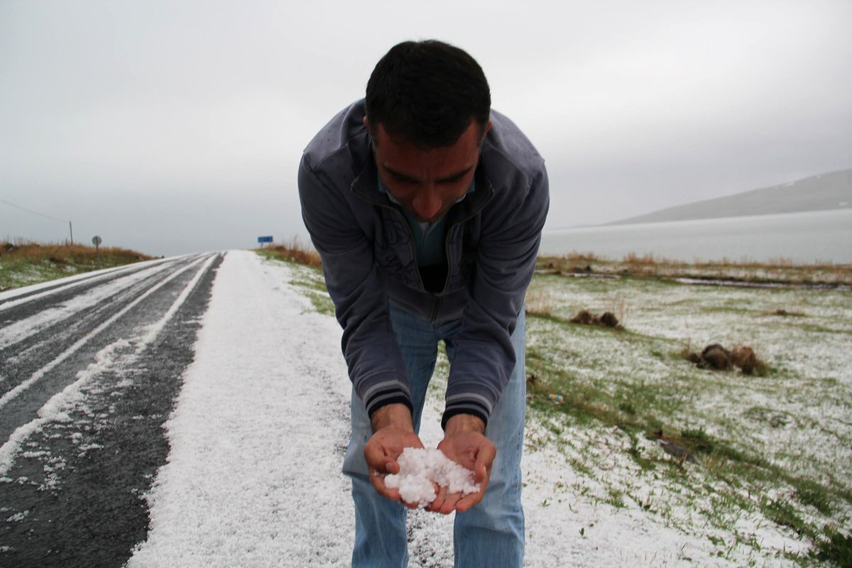 Çıldır\'da Dolu Yağışı