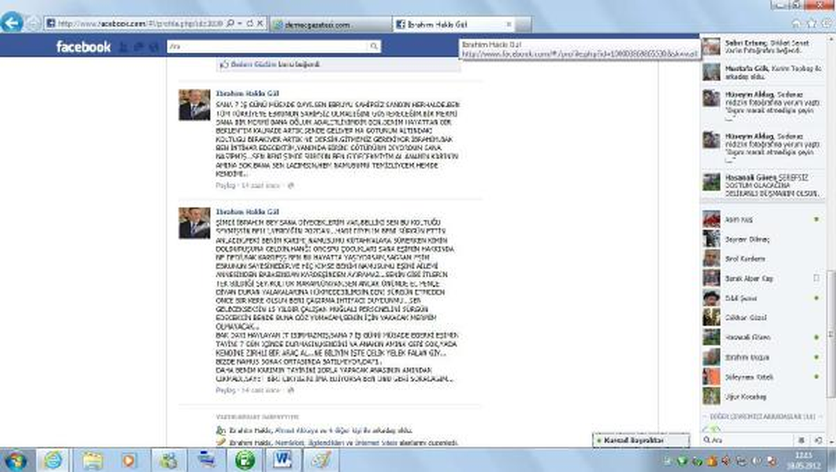 Yeaş Genel Müdürü\'ne "Facebook\'tan Tehdit