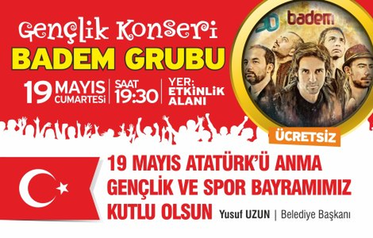 19 Mayıs\'ta Badem\'le Gençlik Konseri!
