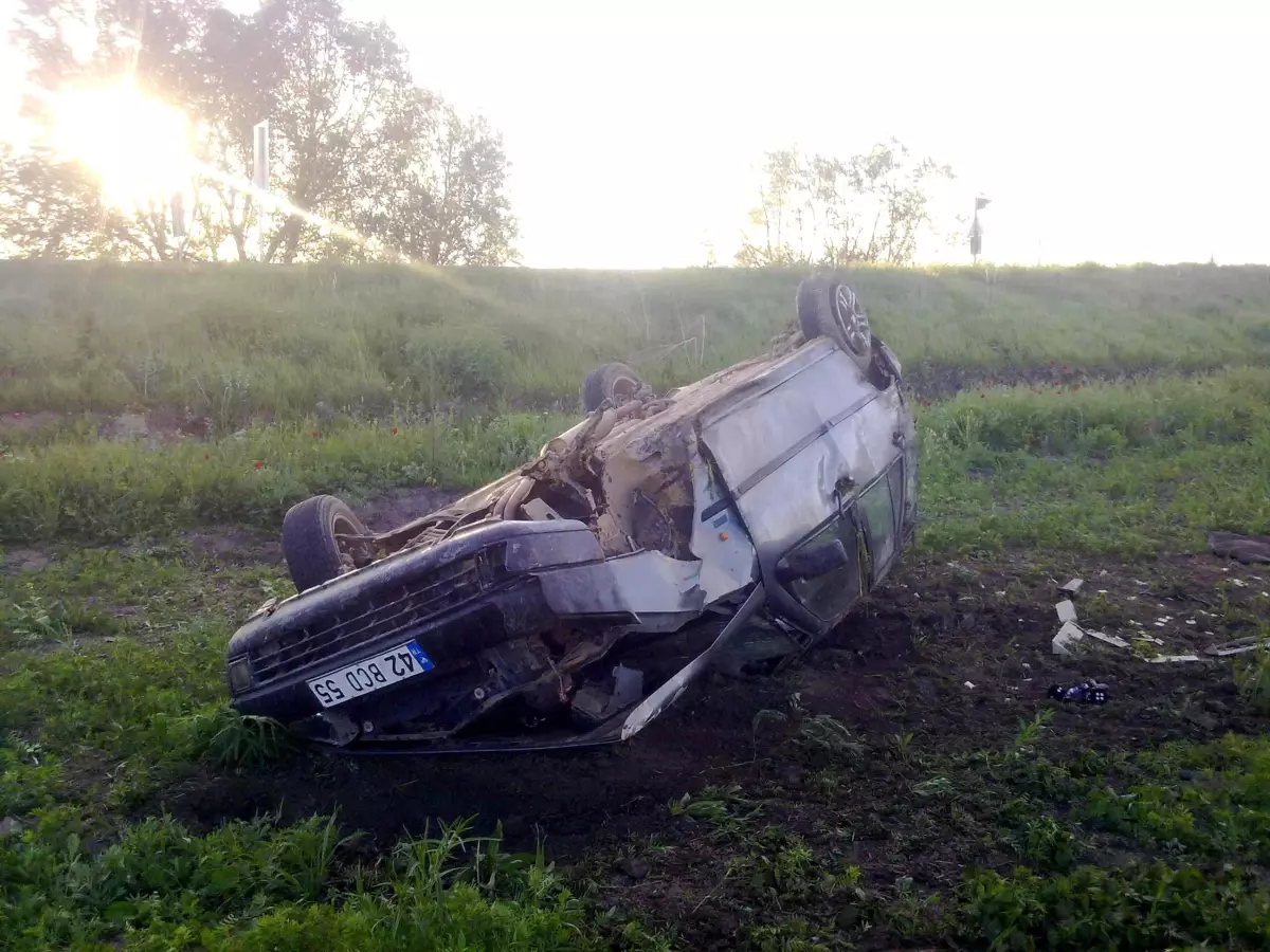 Konya'da Otomobil Takla Attı: 1 Yaralı