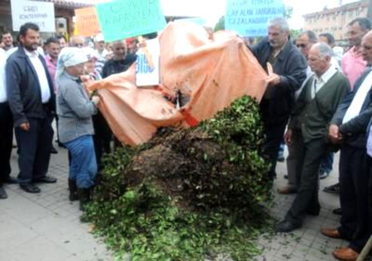 Rize\'de Çay Üreticilerinden Protesto