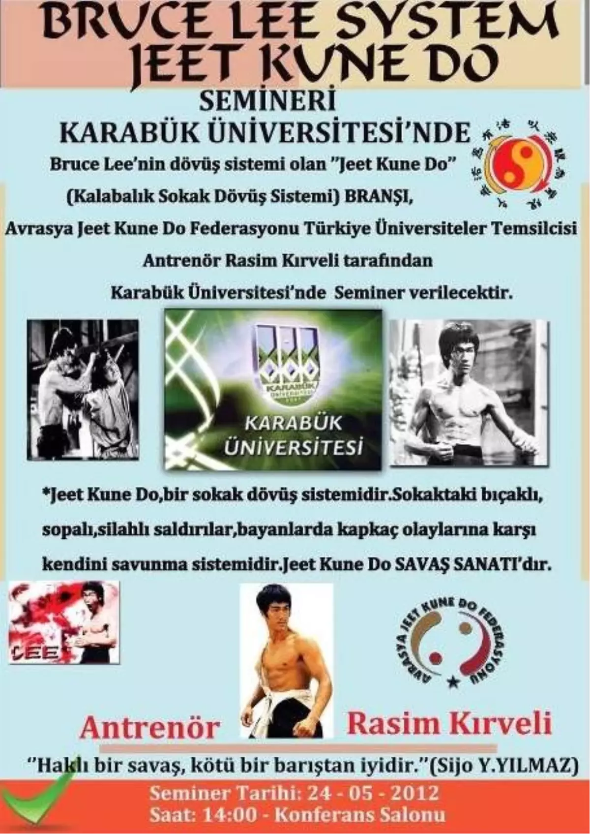 Dövüş Antrönöründen Üniversite Öğrencilerine Seminer