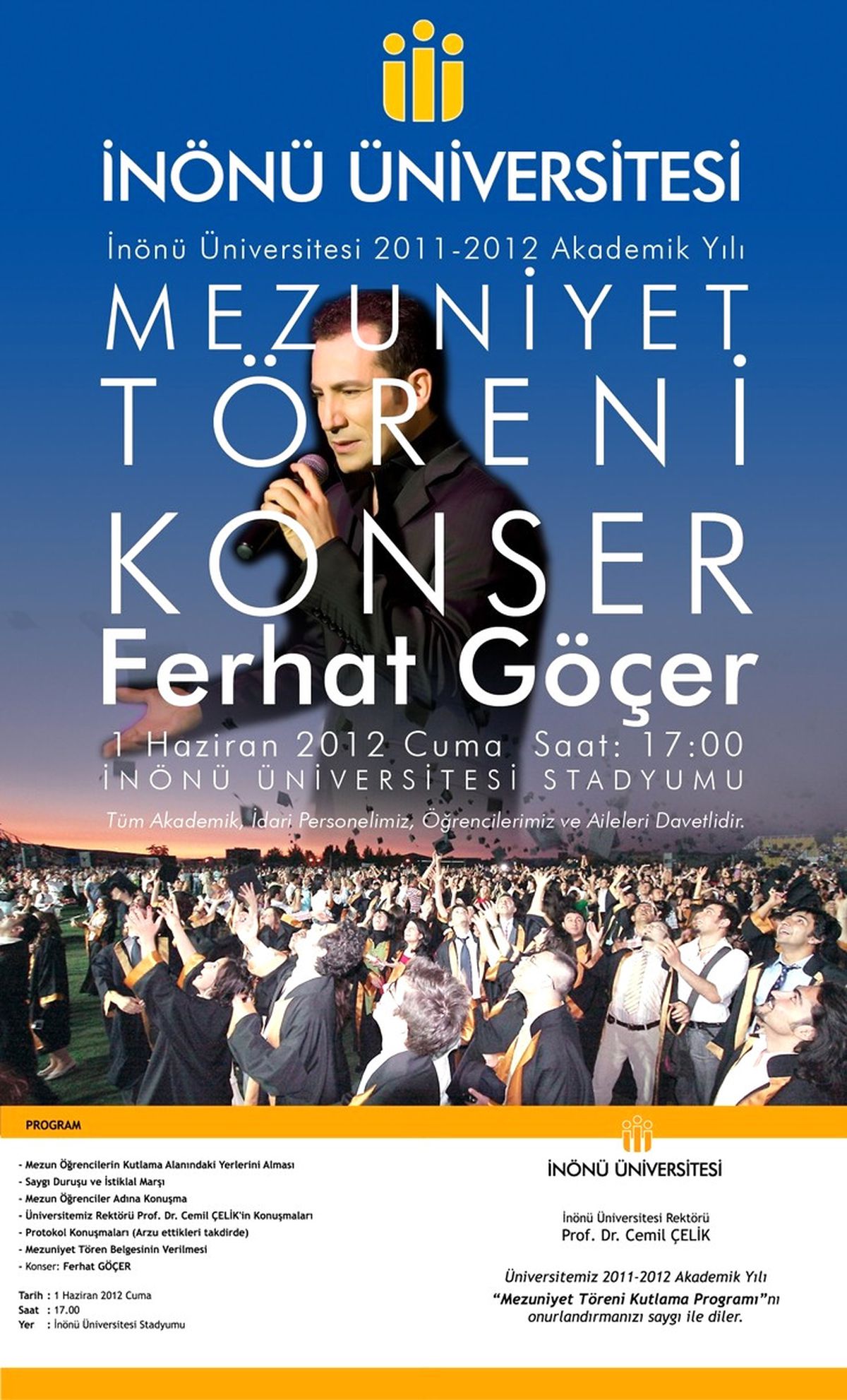 Malatya İ.ü.\'de Ferhat Göçer Konserli Mezuniyet Töreni