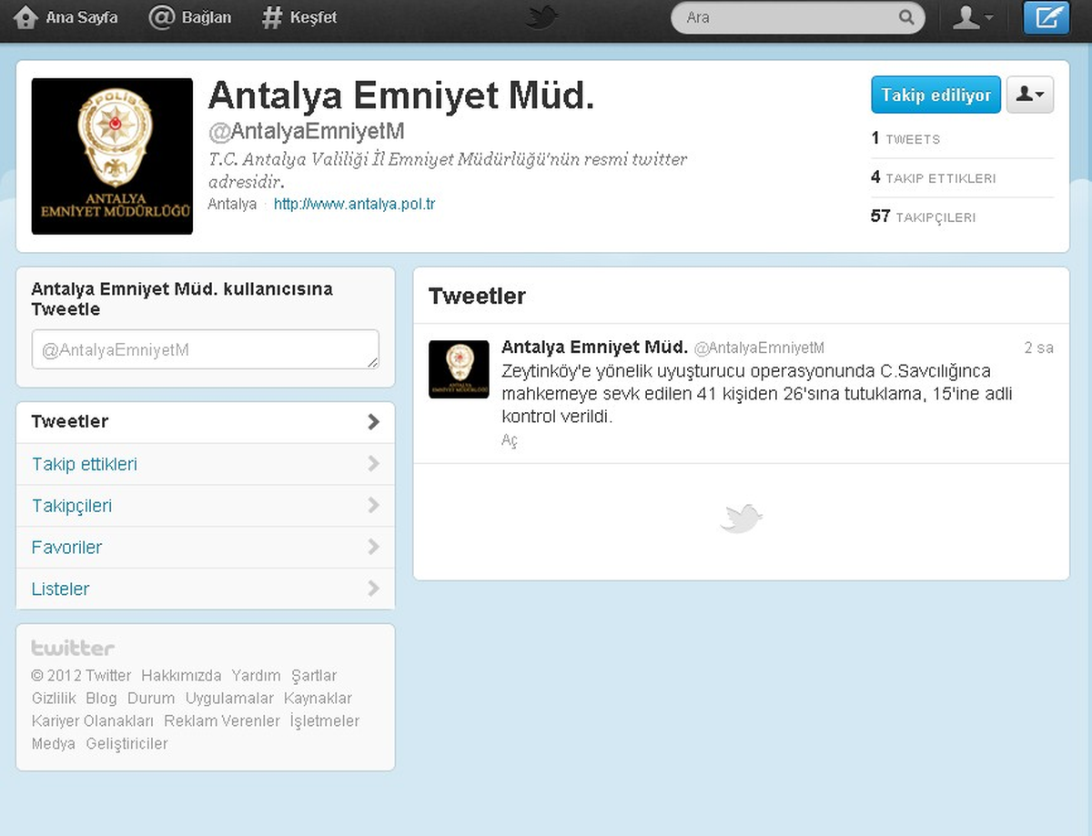 Uyuşturucu Operasyonu Twıtter'da