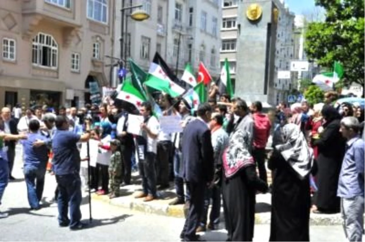 Esad Rejimi Suriye Konsolosluğu Önünde Protesto Edildi