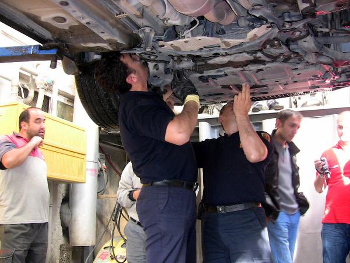 Otomobilin Motoruna Giren Kedi Tamirhanede Çıkarıldı