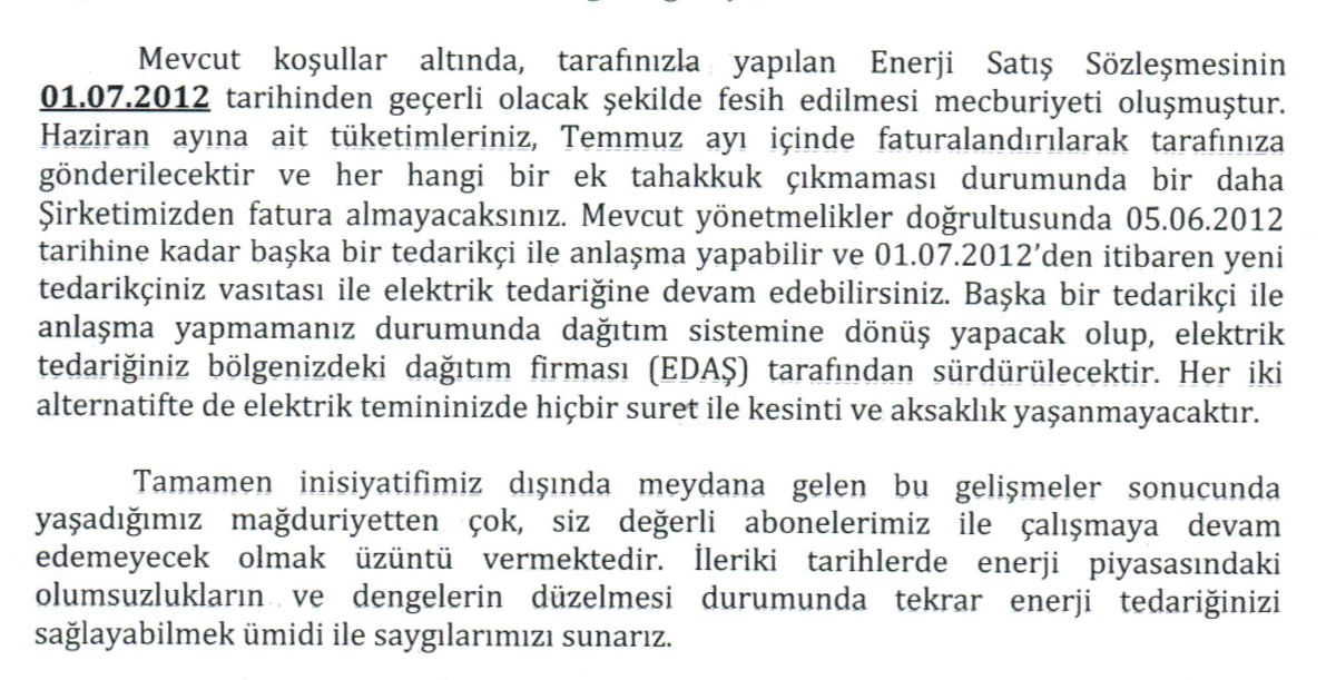 'Serbest Tüketiciler Mağdur Oldu'