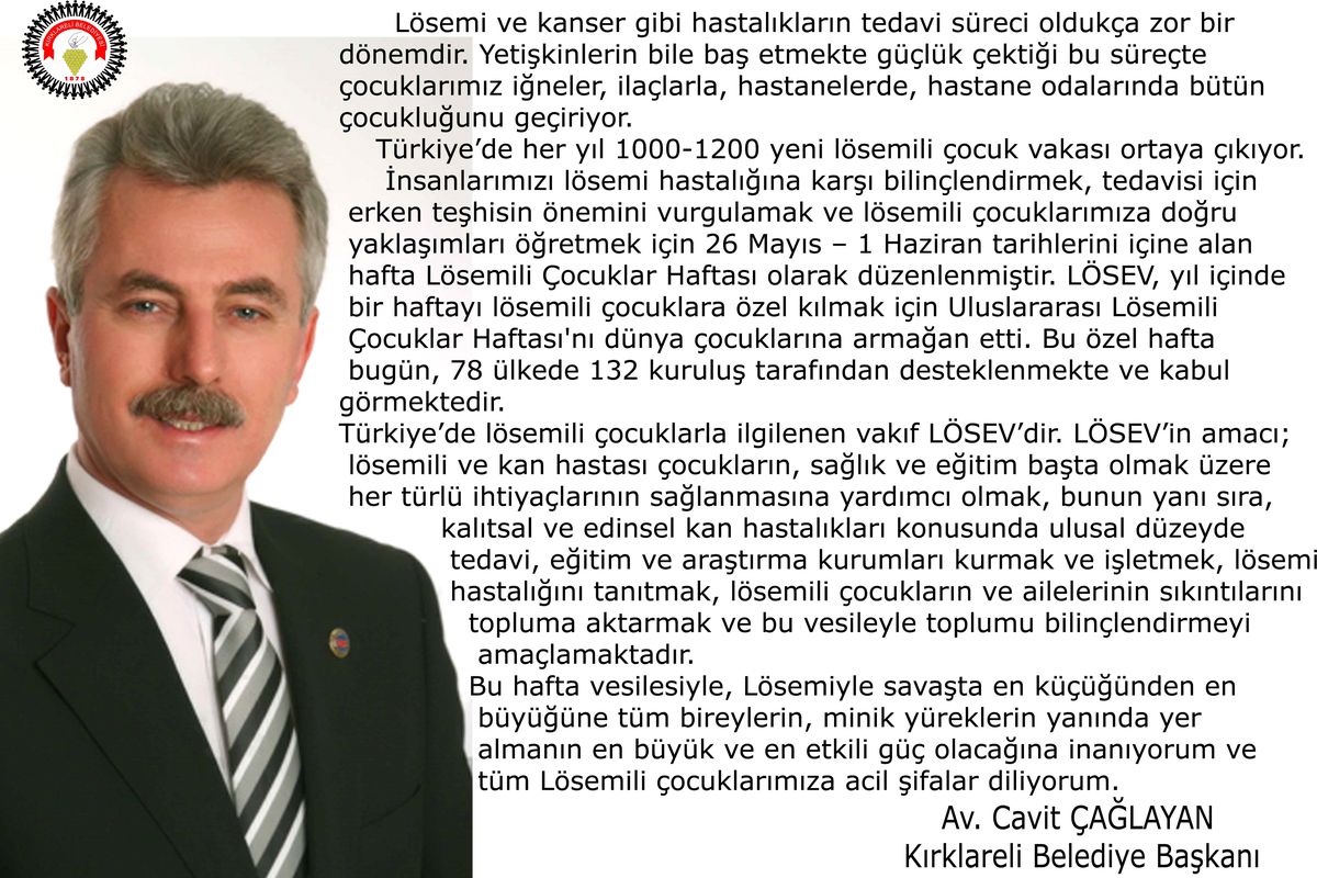 Başkanın Lösemili Çocuklar Haftası Mesajı

