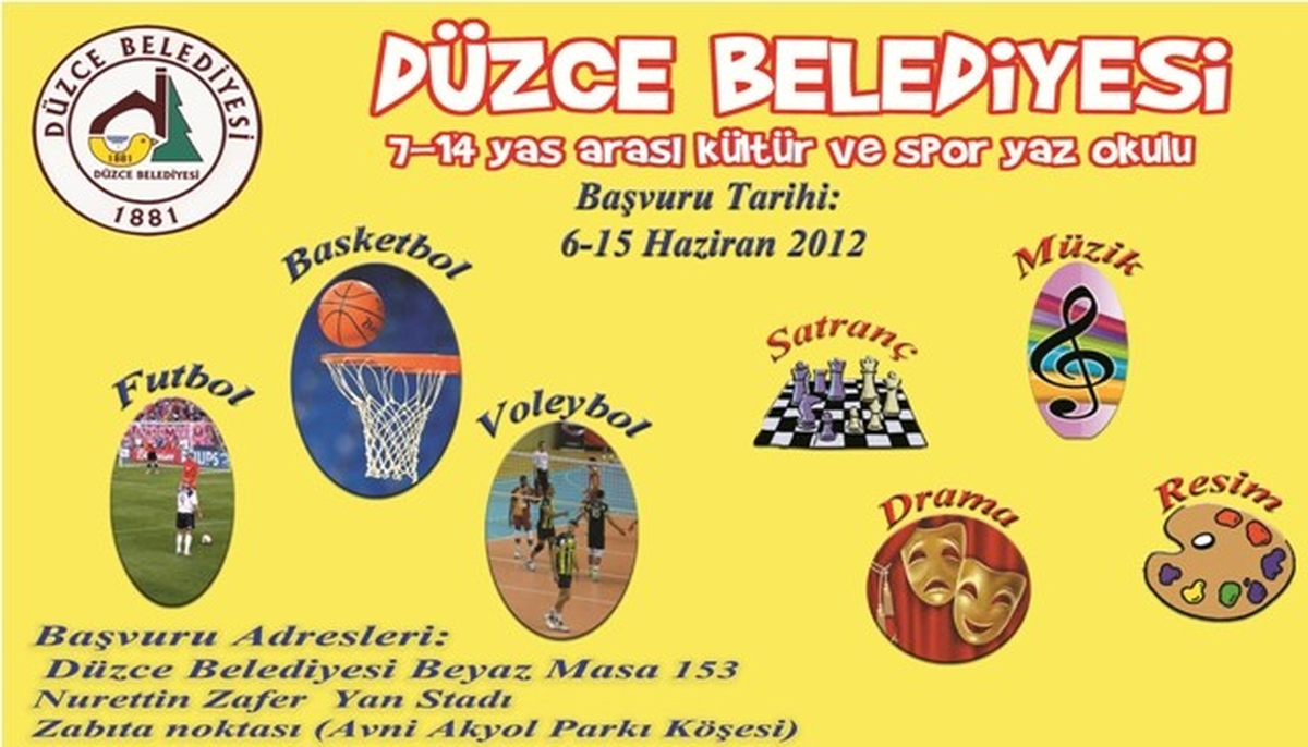 Düzce Belediyesi Yaz Kursları Açılacak