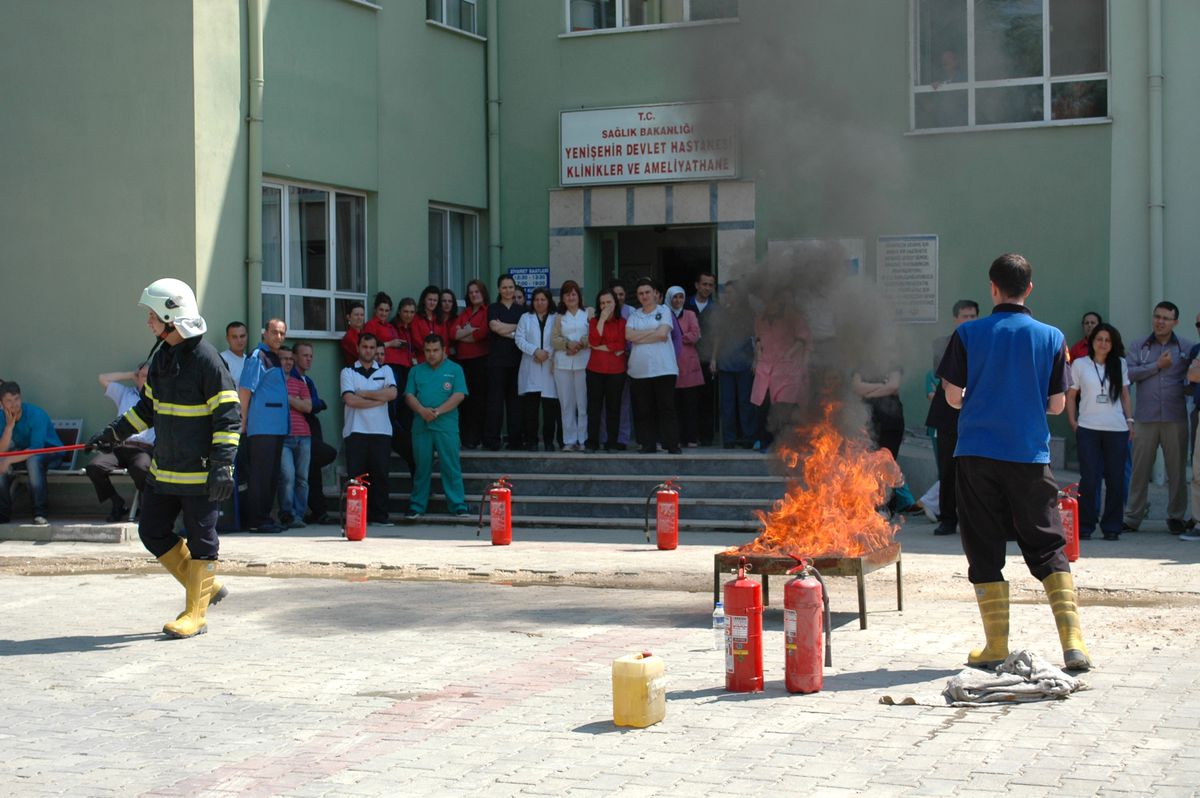 Hastanede Yangın Tatbikatı