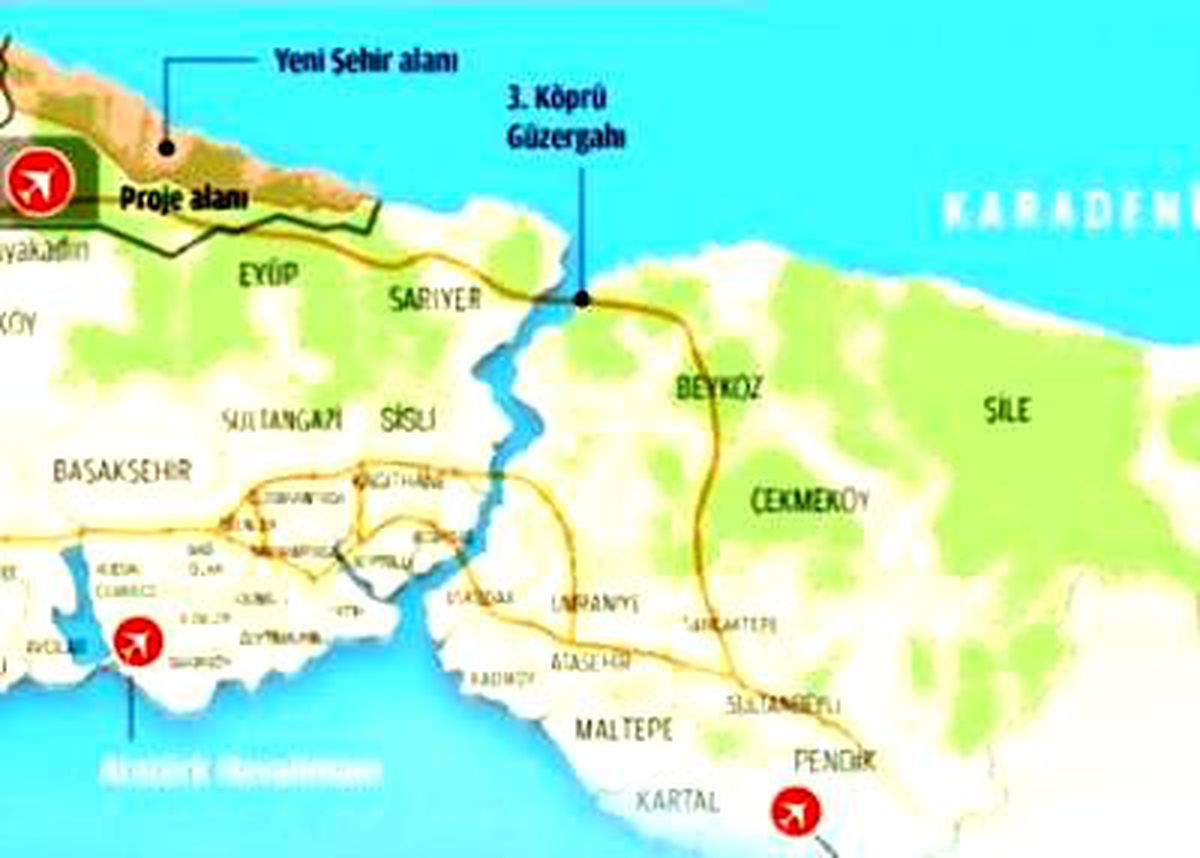 İşte İstanbul'un 3. Havalimanının Yeri