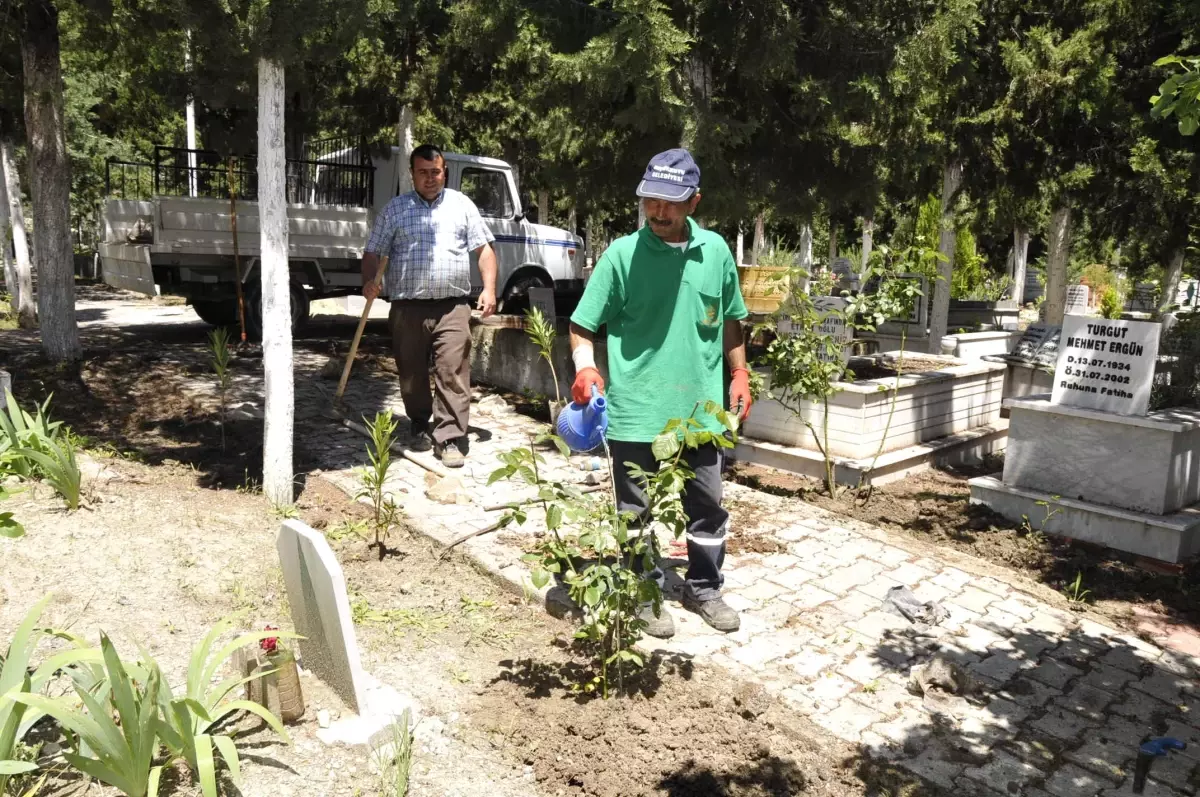 Küçükkuyu\'da Mezarlıklara Bakım