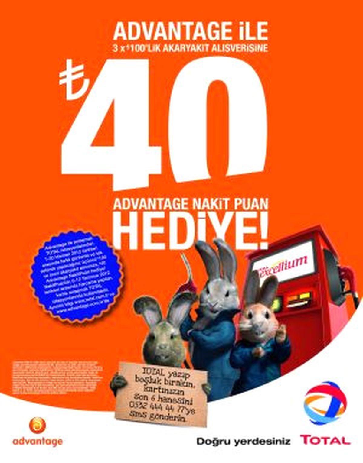 Totalden Advantage Kart Sahiplerine 40 Tl Nakitpuan