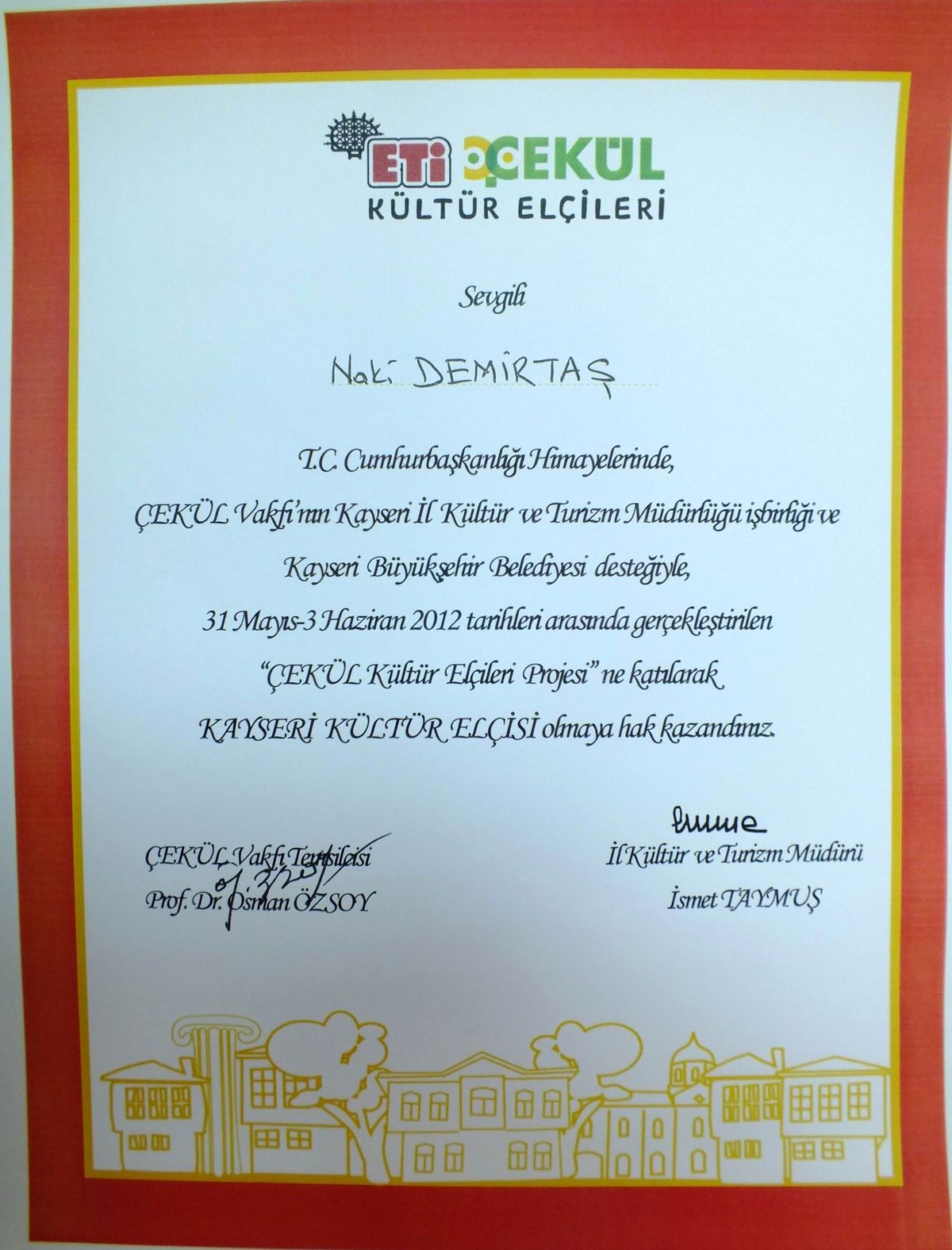 Kültür Elçileri Belgelerini Aldı