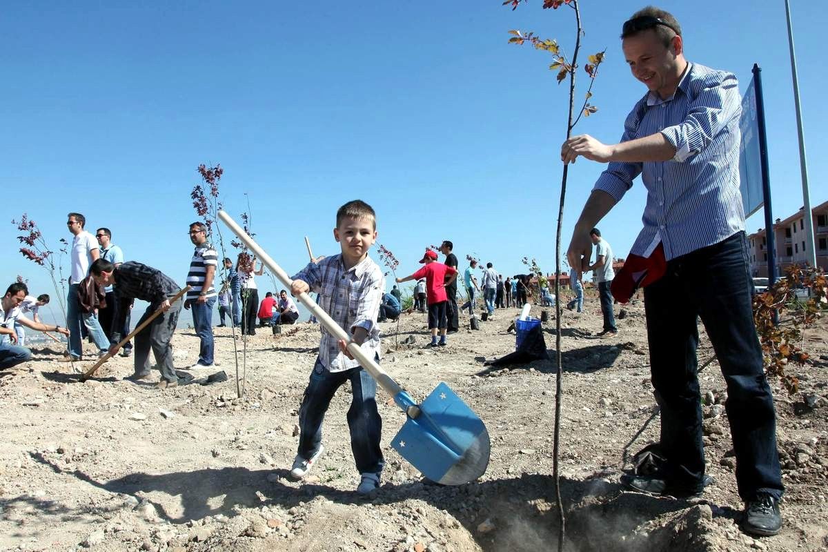 Eskişehir Büyükşehir Belediyesi Harb-İş Sendikasıyla Ağaç Dikti