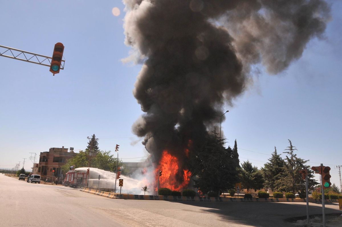 Kilis\'te Korkutan Araç Yangını