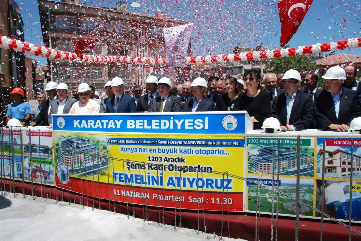 Karatay\'da 1203 Araçlık Katlı Otoparkın Temeli Atıldı