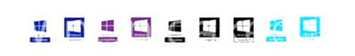 Çeşit çeşit Windows 8 logosu