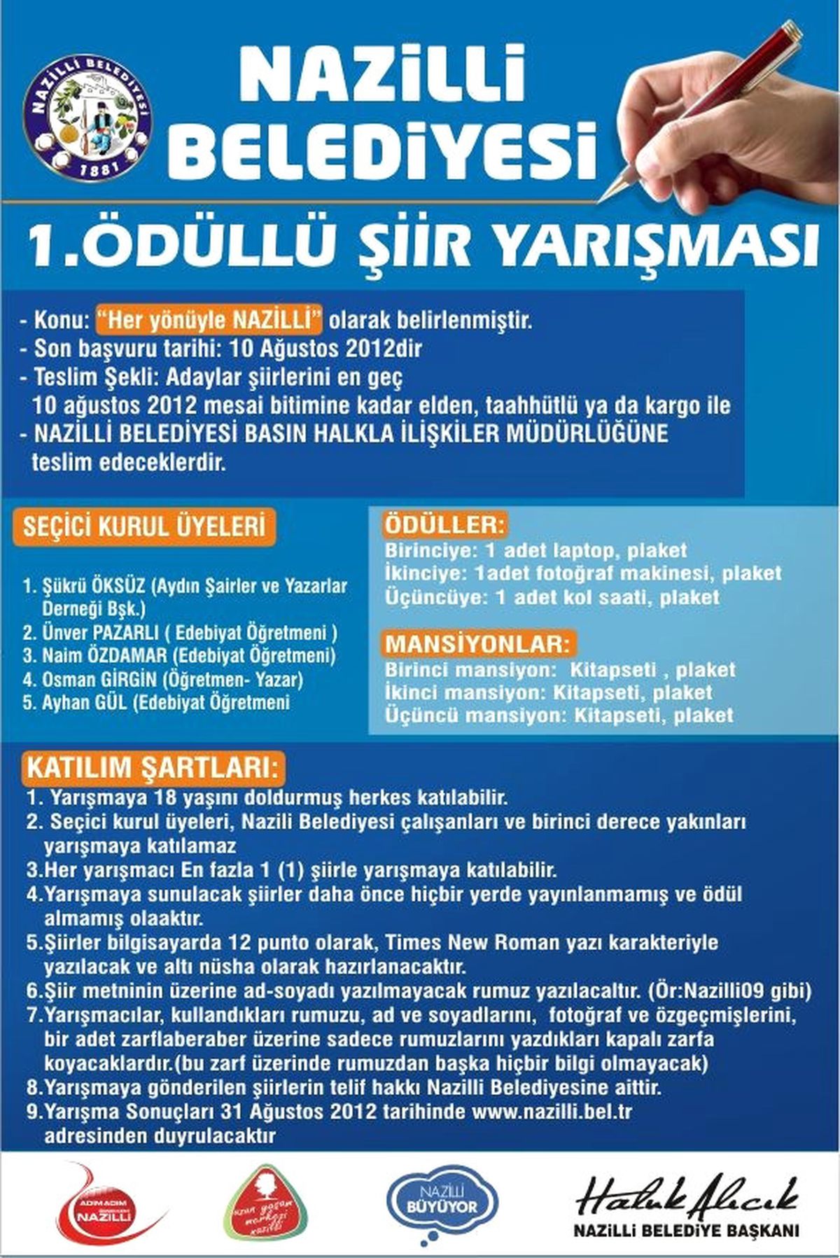 Nazilli İçin Şiir Yarışması