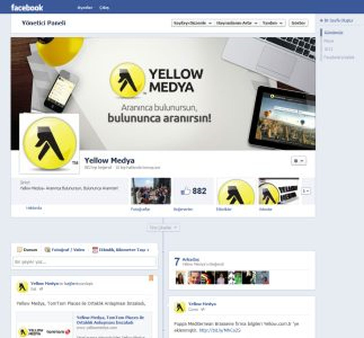 Yellow Medya\'dan Facebook Firma Profili Hizmeti