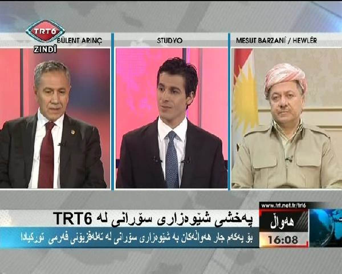 Arınç ve Barzani TRT 6\'nın Canlı Yayınında