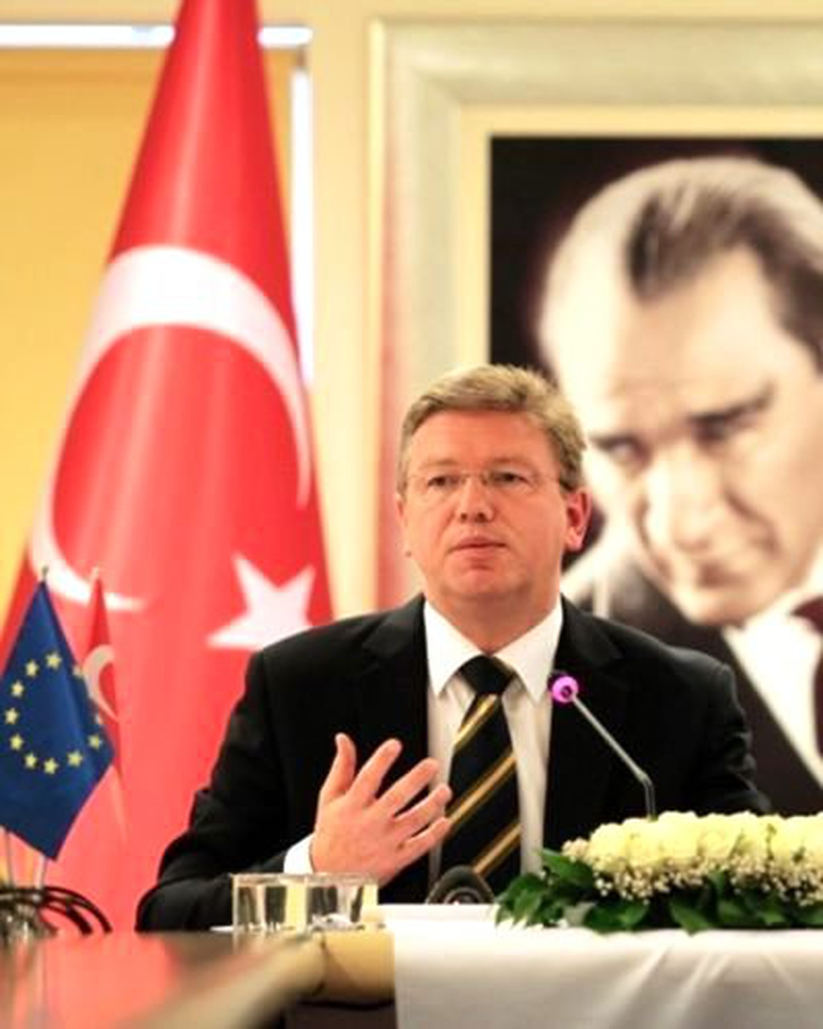 Avrupa Komisyonunun Genişlemeden Sorumlu Komiseri Füle KKTC Cumhurbaşkanı Eroğlu\'nu Ziyaret Etti