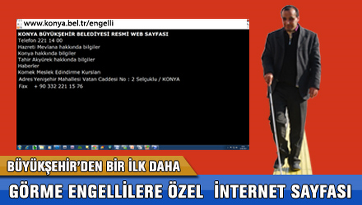 Büyükşehir\'den Görme Engelliler İçin İnternet Sitesi

