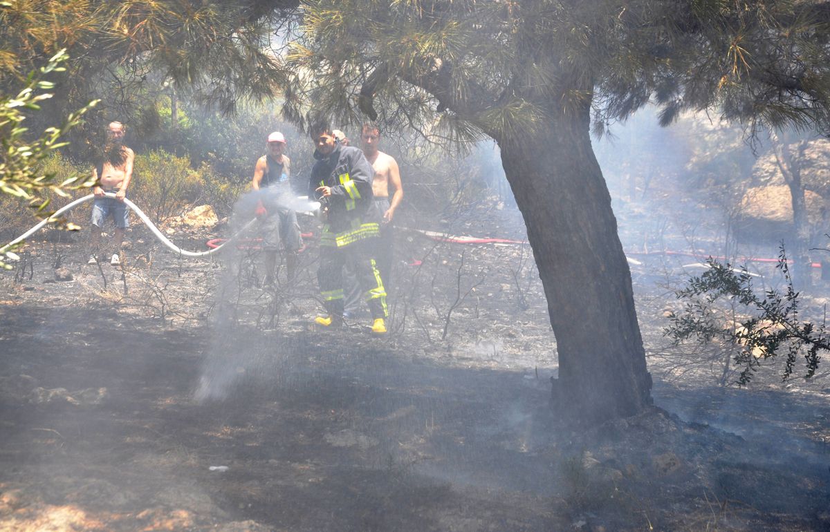 Foça Kızılçam Ormanında Çıkan Yangın Söndürüldü