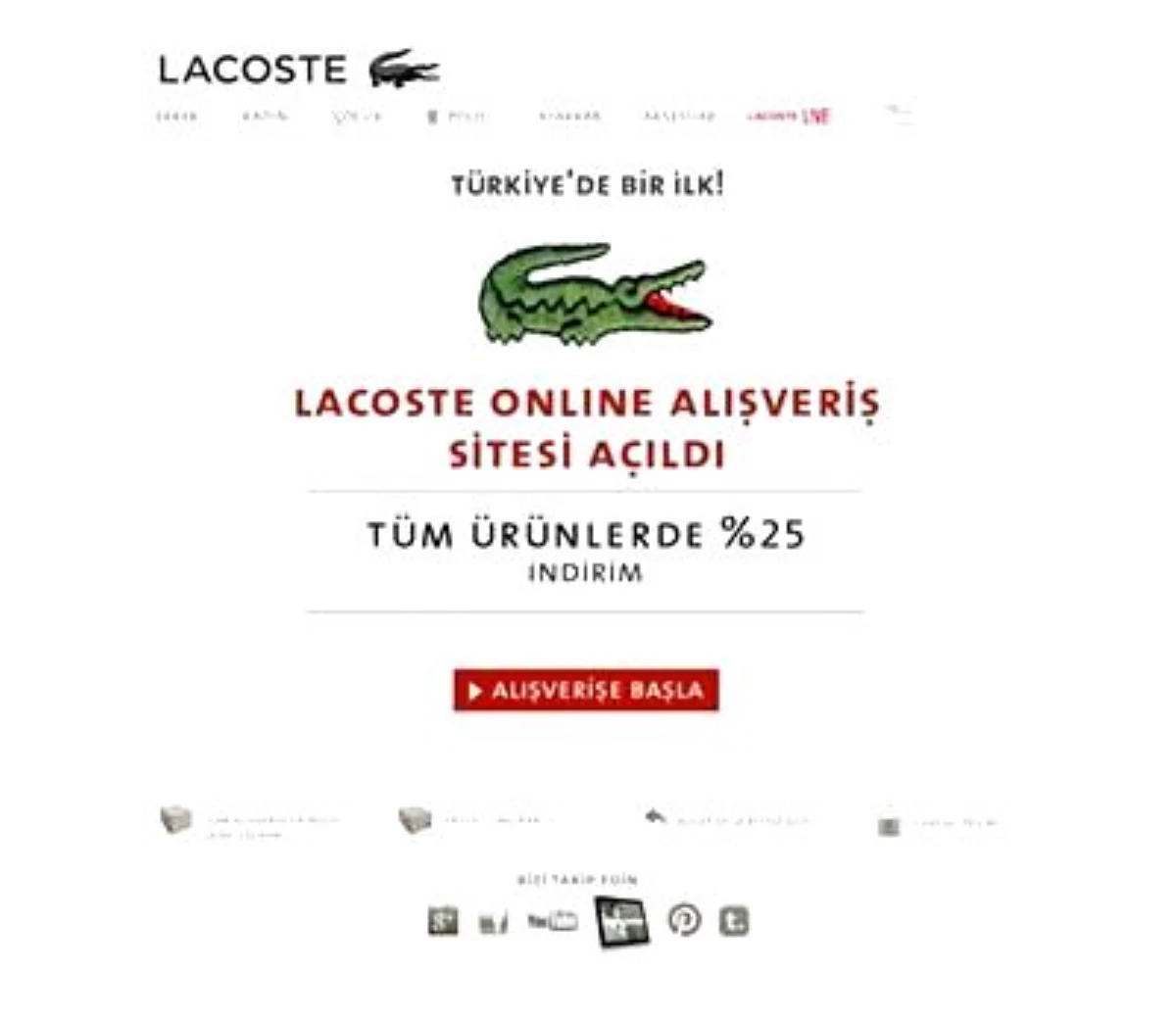 Lacoste\'un Online Alışveriş Mağazası Açıldı!